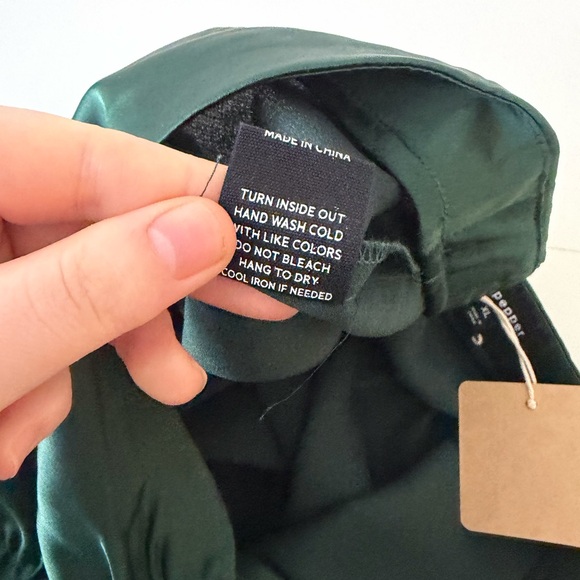 NWT Blu Pepper Forest Green Ruched Satin Pencil Maxi Skirt Size XL Wedding Guest - Picture 12 of 16